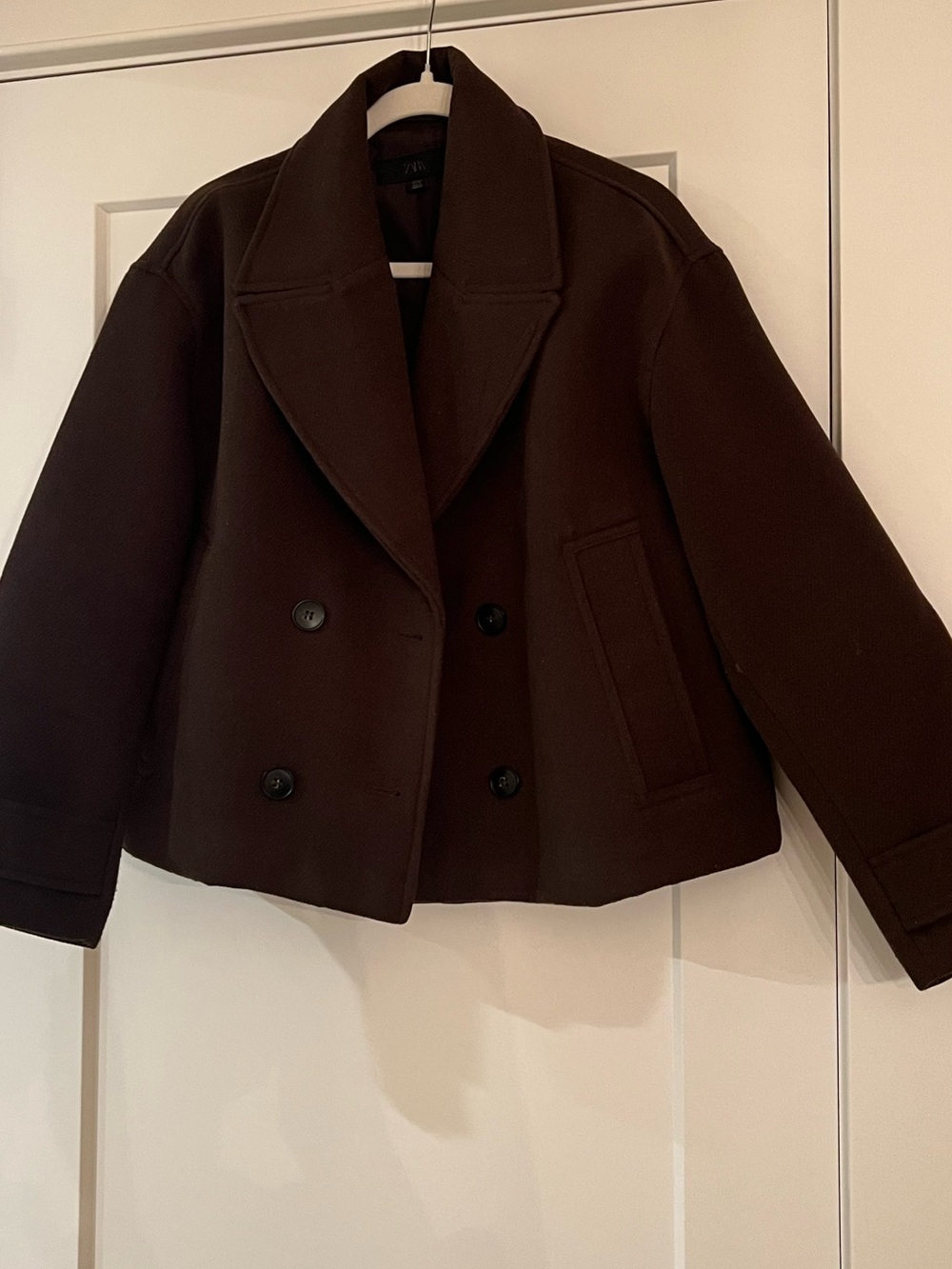 ZARA Women’s Cropped Brown Coat